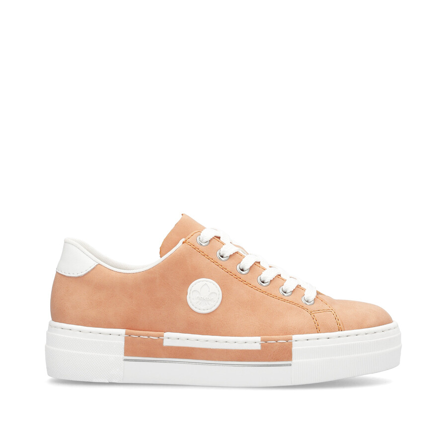 chaussures à lacets orange pour femmes rieker n49w1-38