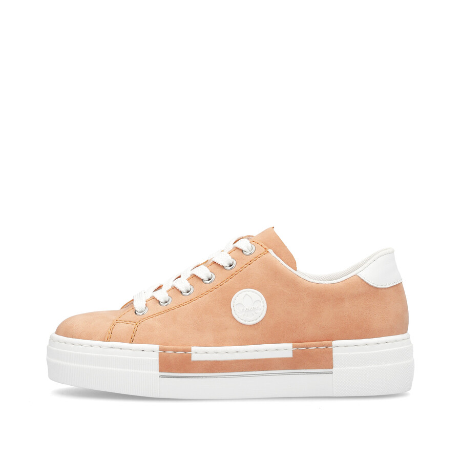 chaussures à lacets orange pour femmes rieker n49w1-38