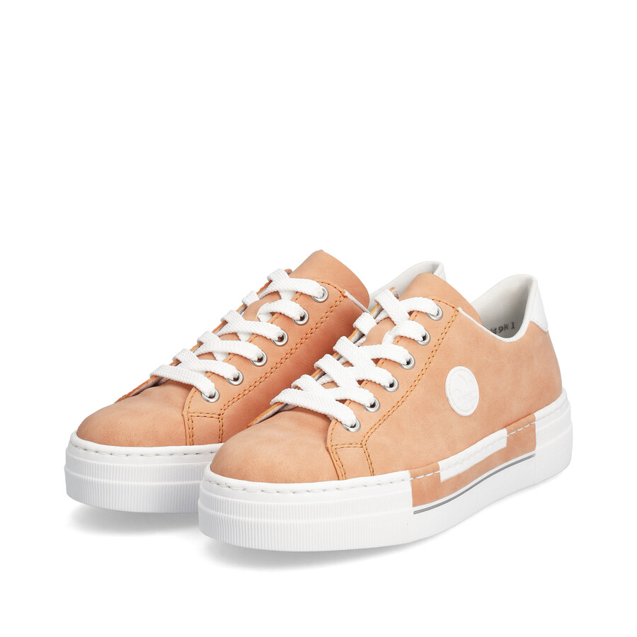 chaussures à lacets orange pour femmes rieker n49w1-38