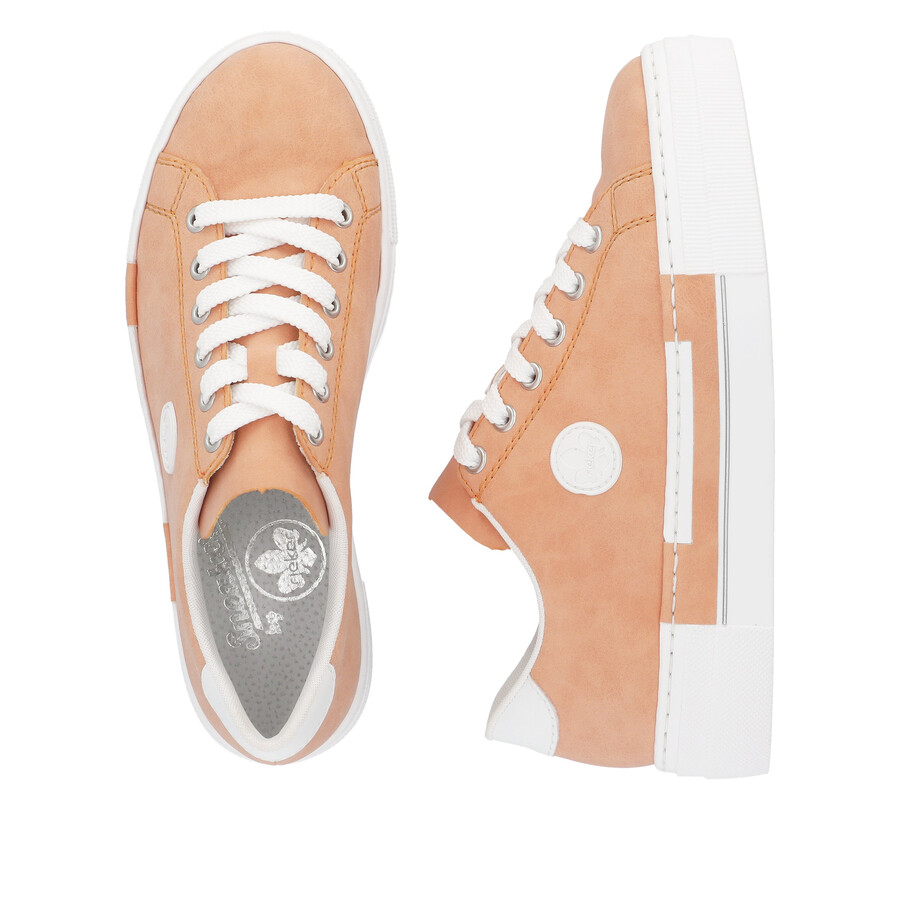chaussures à lacets orange pour femmes rieker n49w1-38