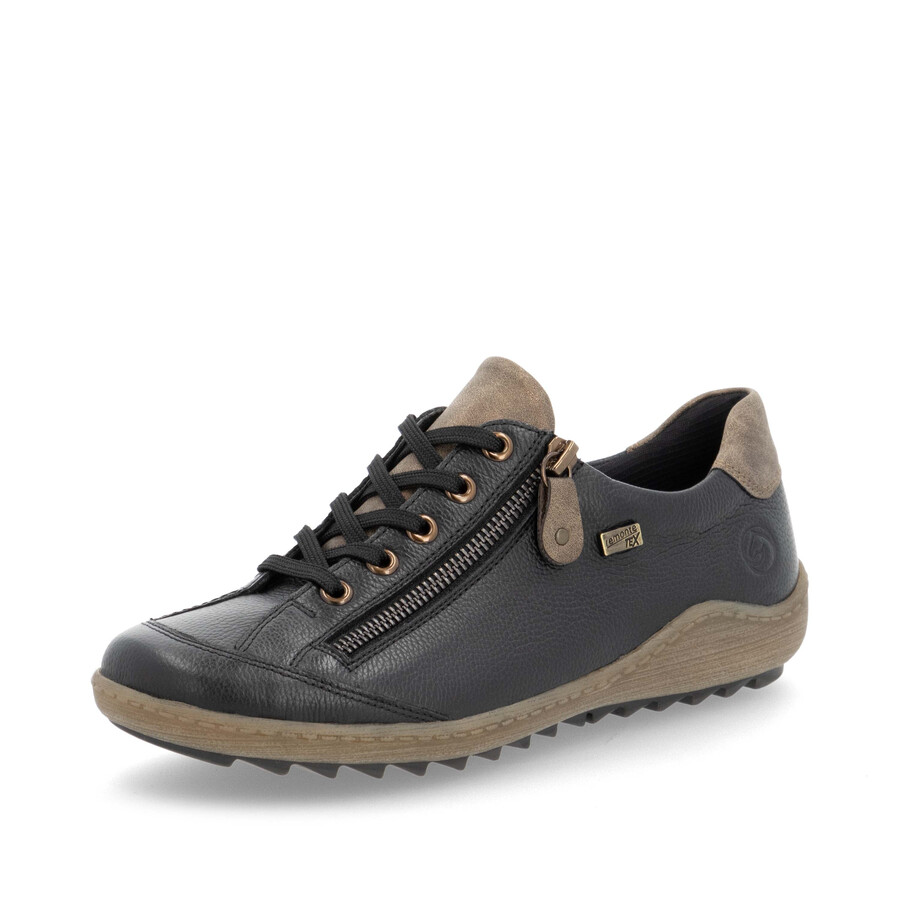 chaussures noires à fermeture éclair pour femmes remonte r1402-08