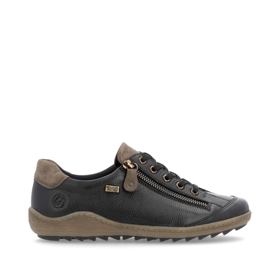chaussures noires à fermeture éclair pour femmes remonte r1402-08