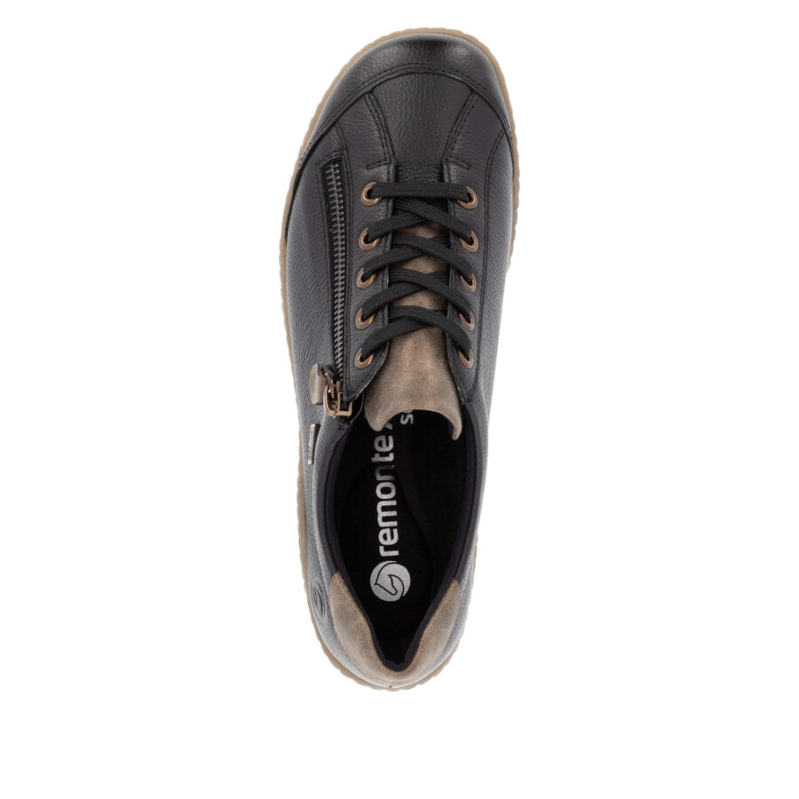 chaussures noires à fermeture éclair pour femmes remonte r1402-08