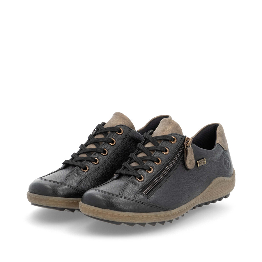 chaussures noires à fermeture éclair pour femmes remonte r1402-08