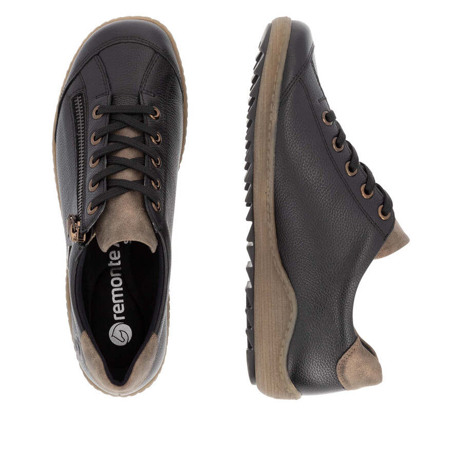 chaussures noires à fermeture éclair pour femmes remonte r1402-08