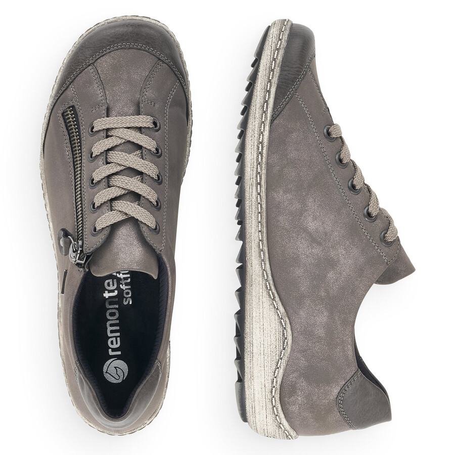 chaussures grises à fermeture éclair pour femmes remonte r1402-44