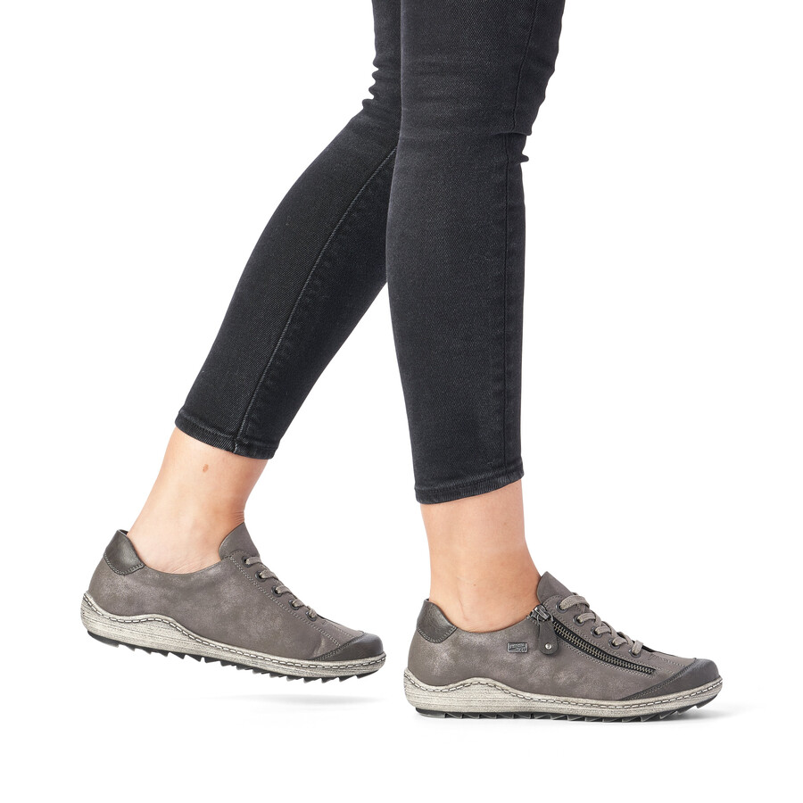 chaussures grises à fermeture éclair pour femmes remonte r1402-44