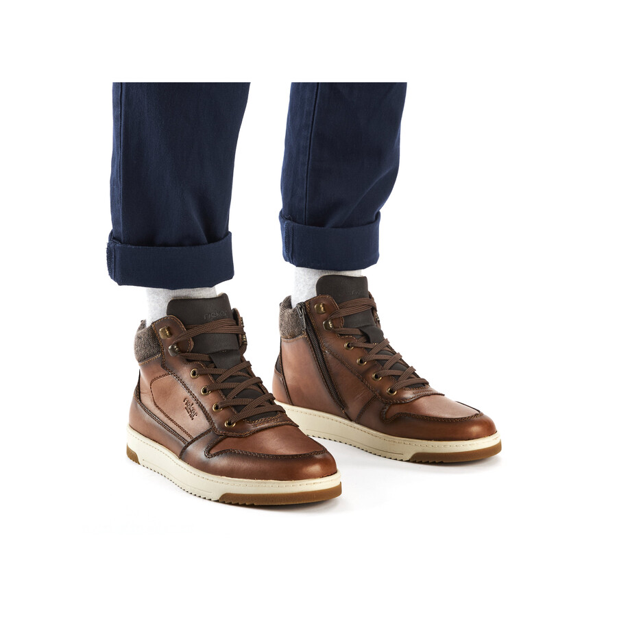 bottes marron à fermeture éclair pour homme rieker 17530-25