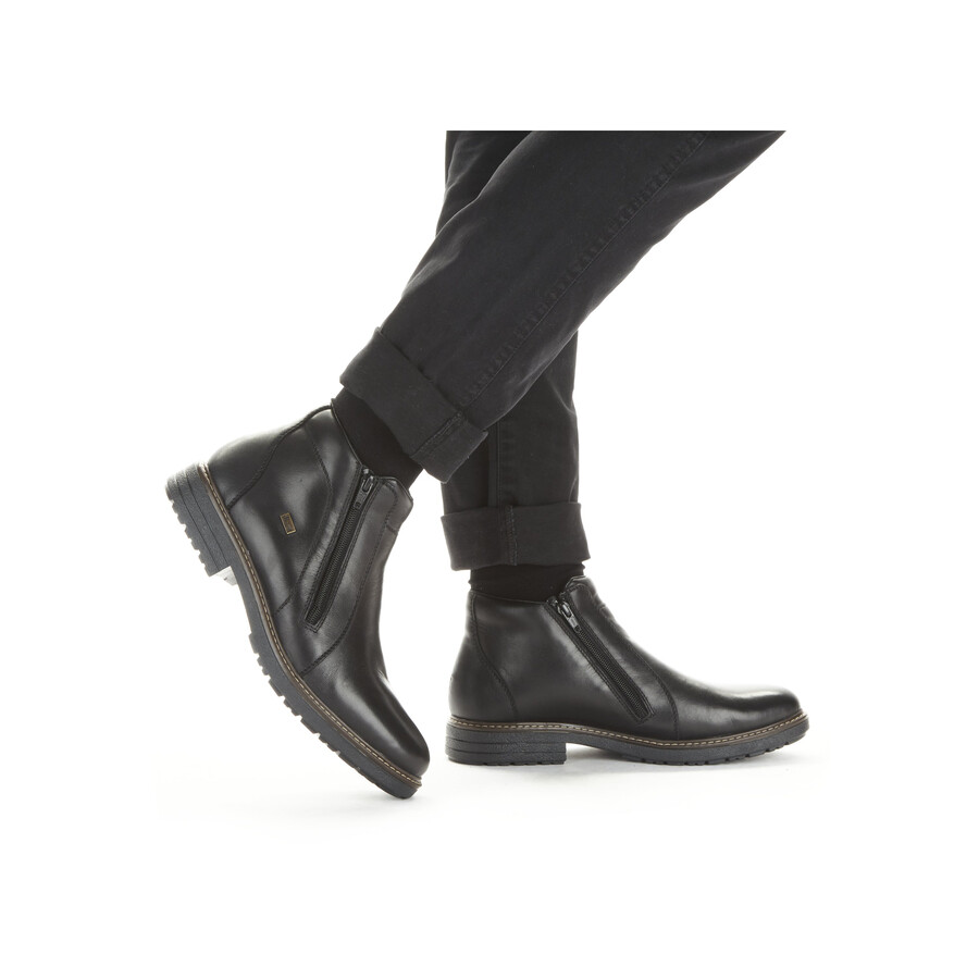 bottes noires à fermeture éclair pour hommes rieker 33160-00