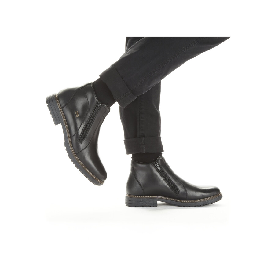 bottes noires à fermeture éclair pour hommes rieker 33160-00