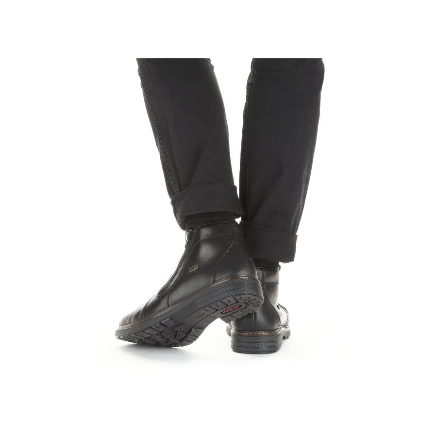 bottes noires à fermeture éclair pour hommes rieker 33160-00