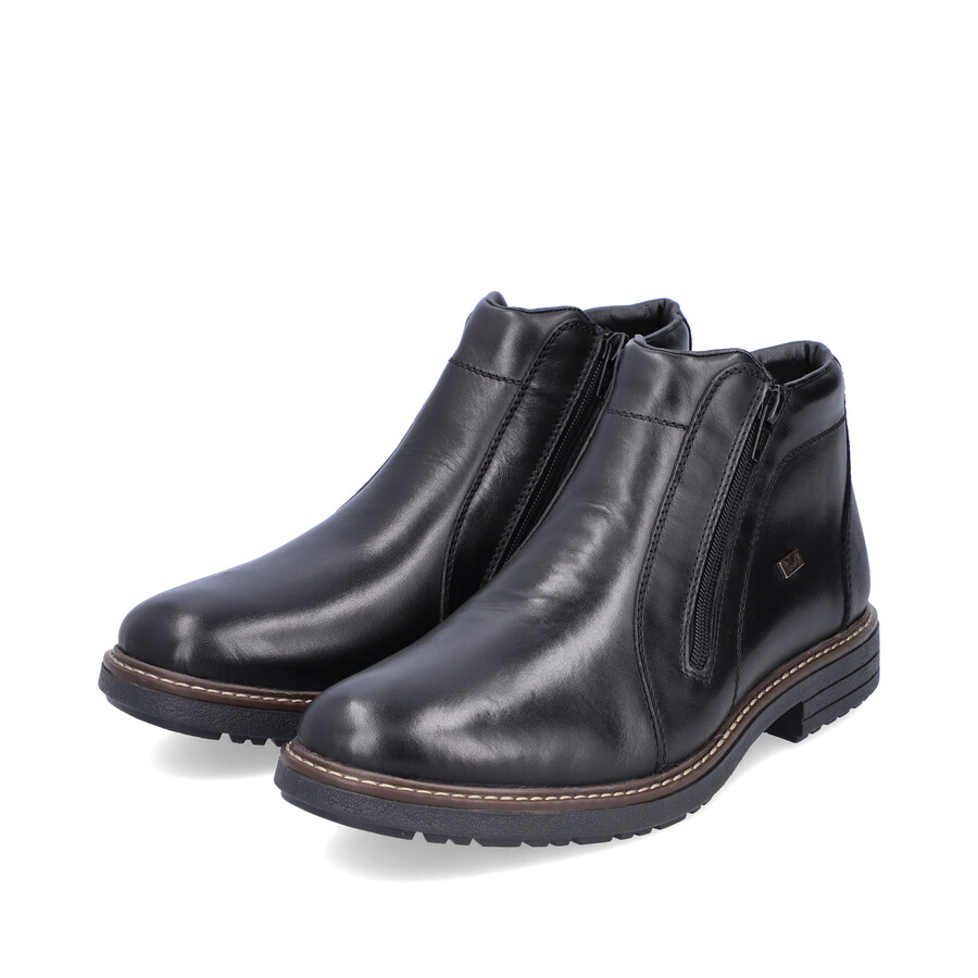 bottes noires à fermeture éclair pour hommes rieker 33160-00