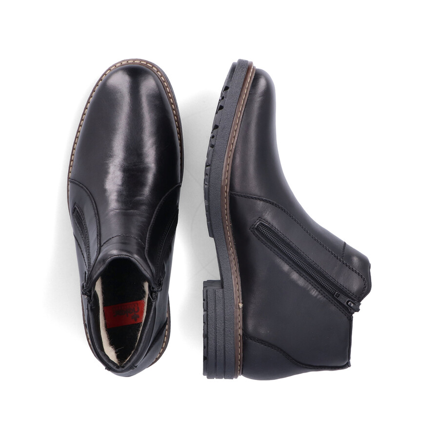 bottes noires à fermeture éclair pour hommes rieker 33160-00