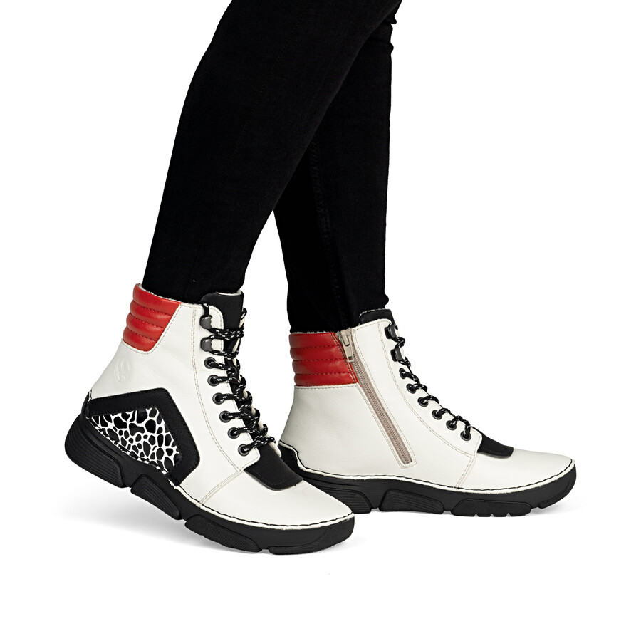 bottes beiges à fermeture éclair pour femmes rieker 45904-60