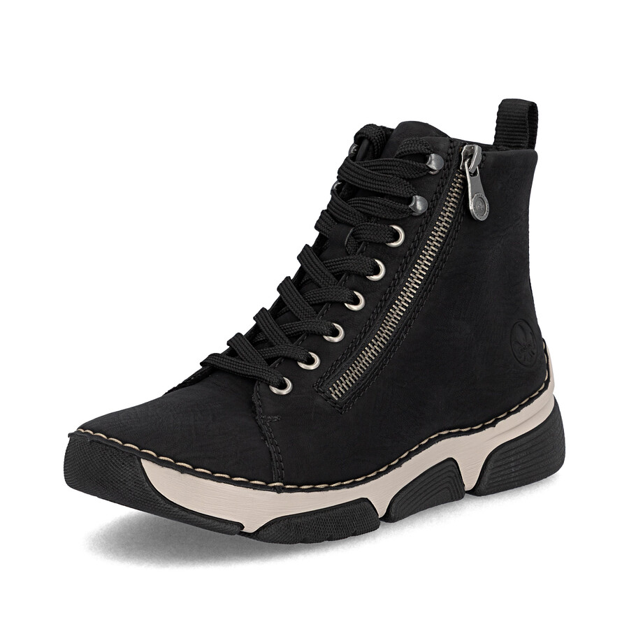 bottes noires à fermeture éclair pour femmes rieker 45920-01