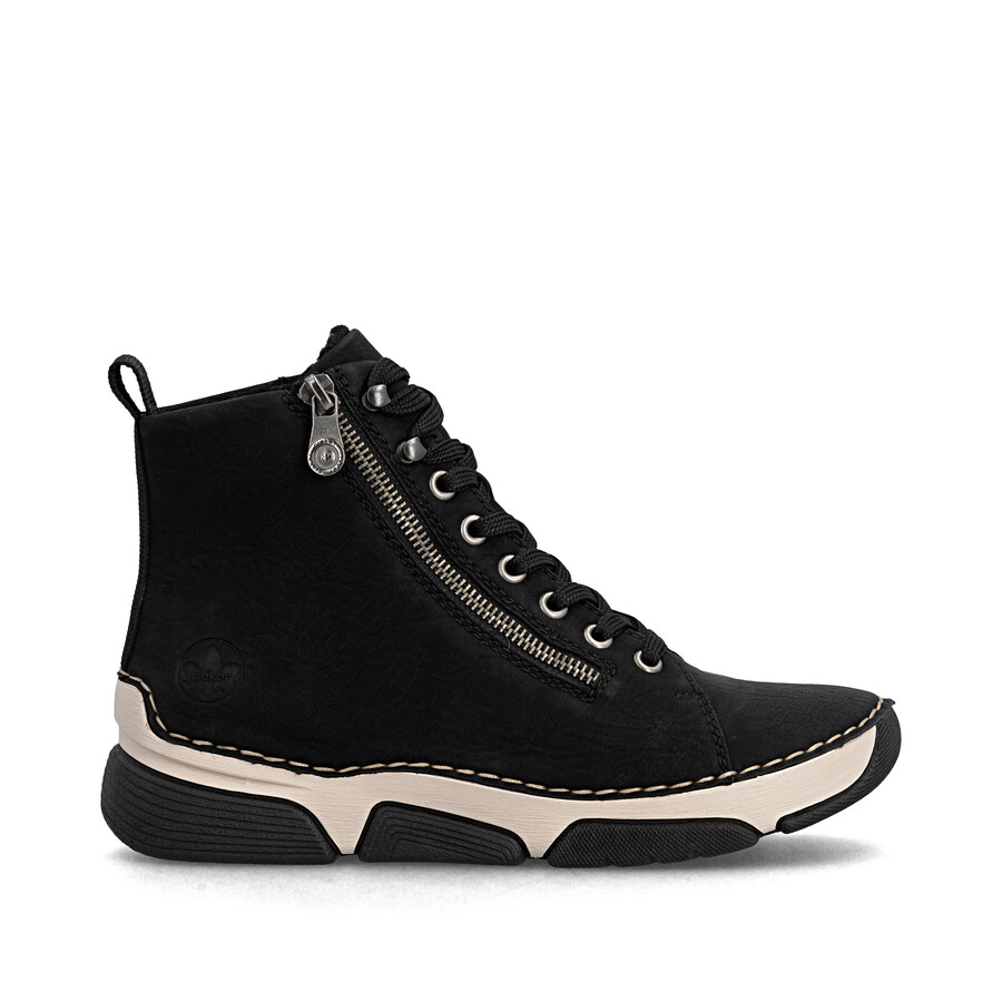 bottes noires à fermeture éclair pour femmes rieker 45920-01