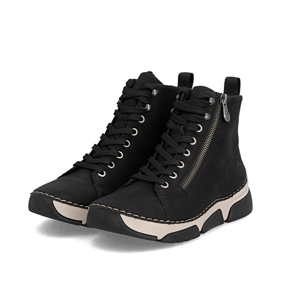 bottes noires à fermeture éclair pour femmes rieker 45920-01