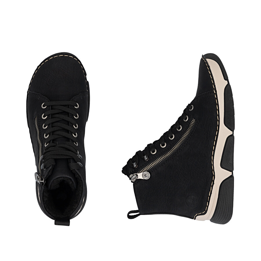 bottes noires à fermeture éclair pour femmes rieker 45920-01