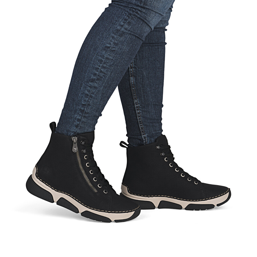 bottes noires à fermeture éclair pour femmes rieker 45920-01