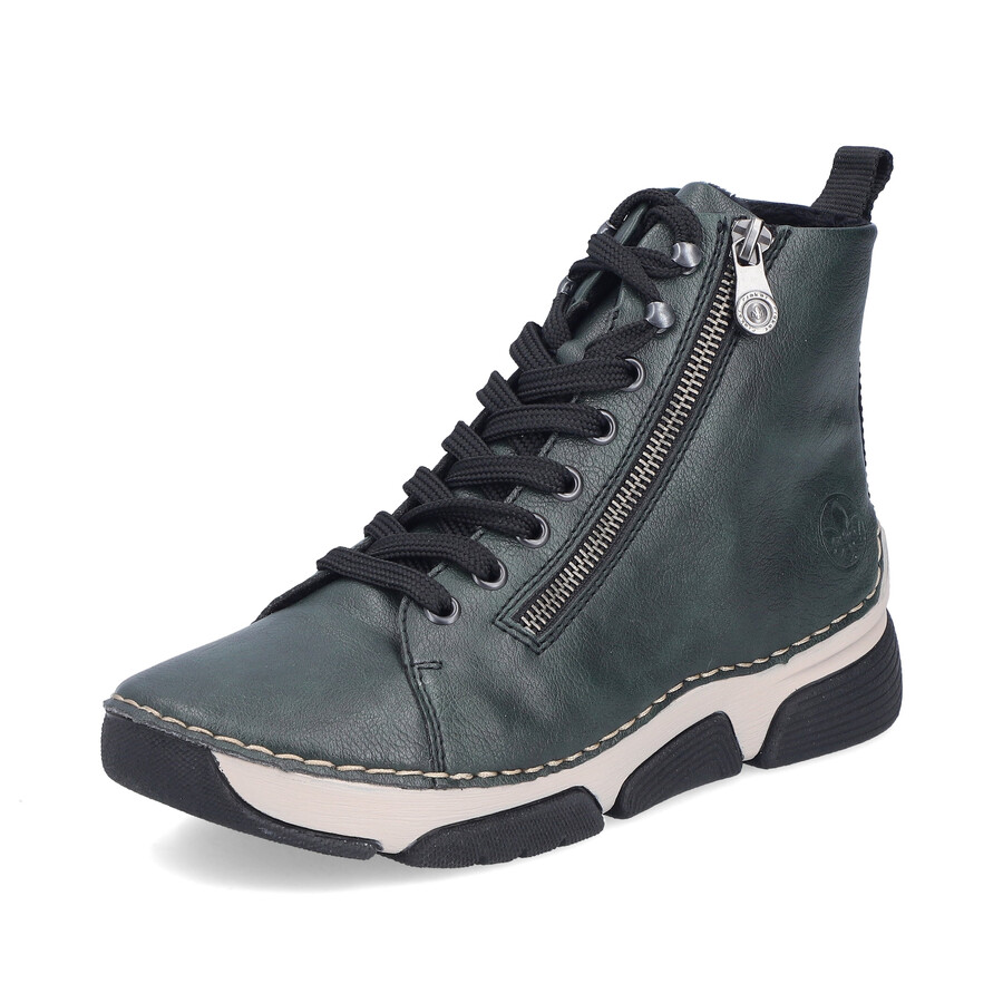 bottes vertes à fermeture éclair pour femmes rieker 45920-54