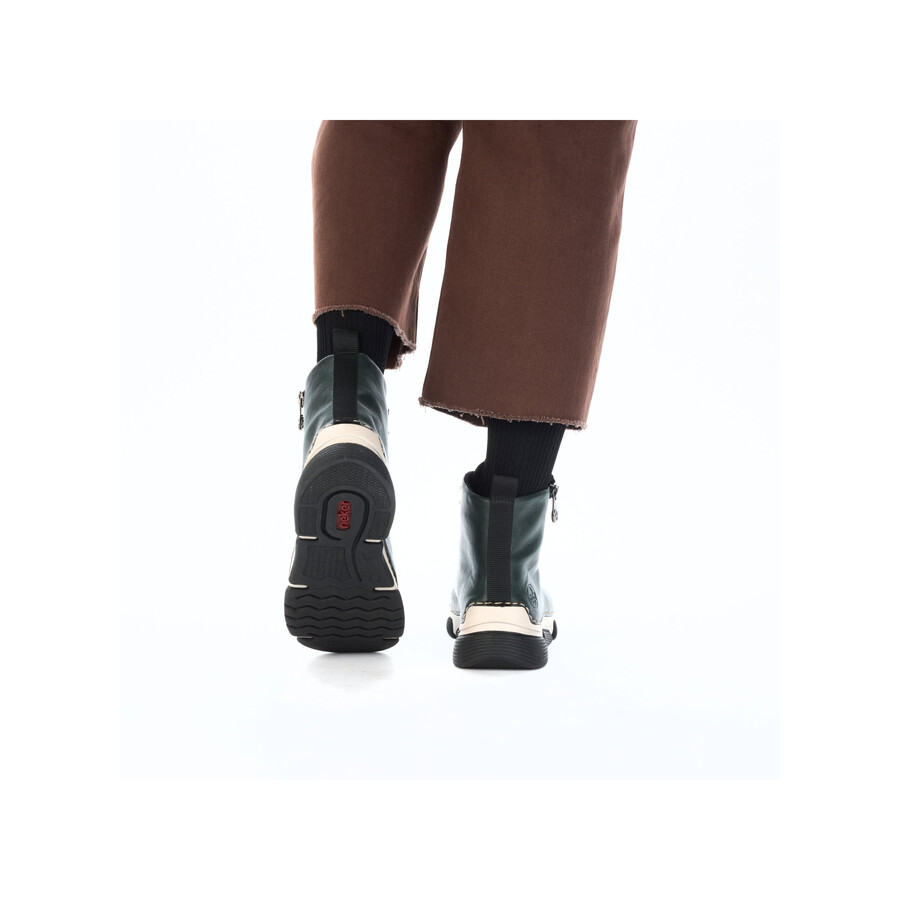 bottes vertes à fermeture éclair pour femmes rieker 45920-54