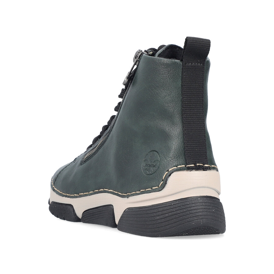 bottes vertes à fermeture éclair pour femmes rieker 45920-54