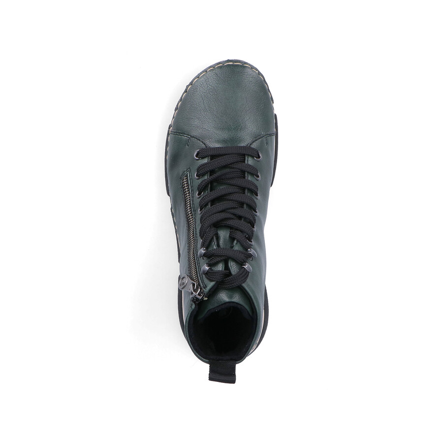 bottes vertes à fermeture éclair pour femmes rieker 45920-54