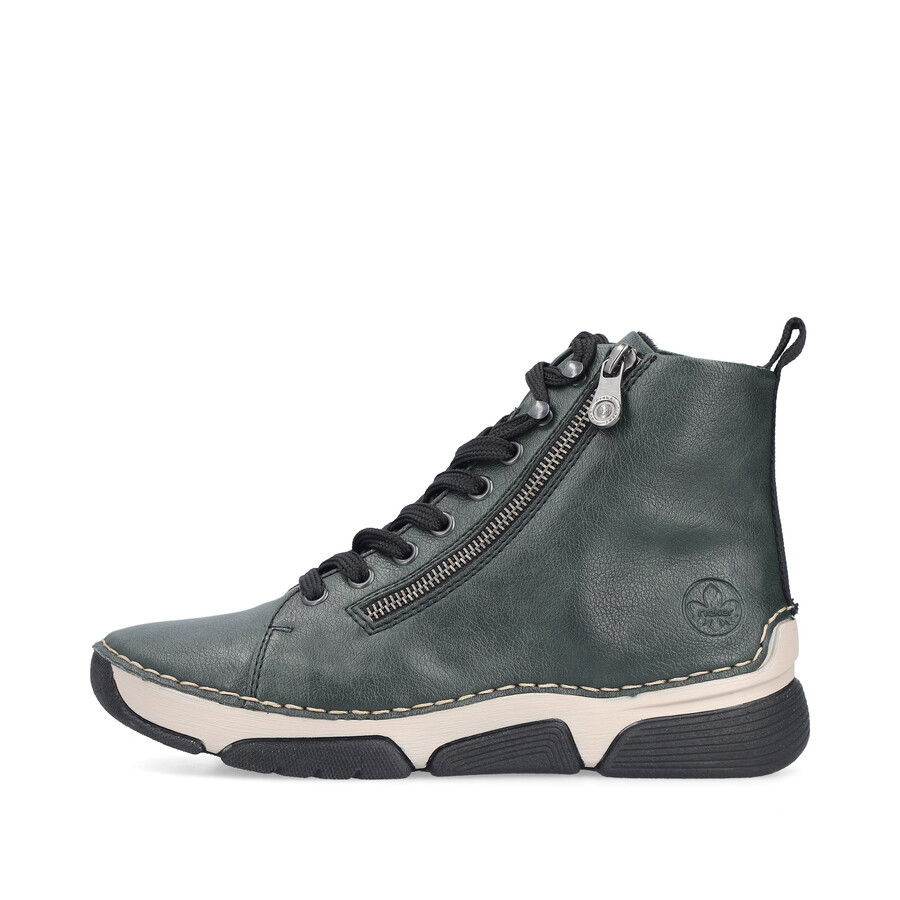 bottes vertes à fermeture éclair pour femmes rieker 45920-54