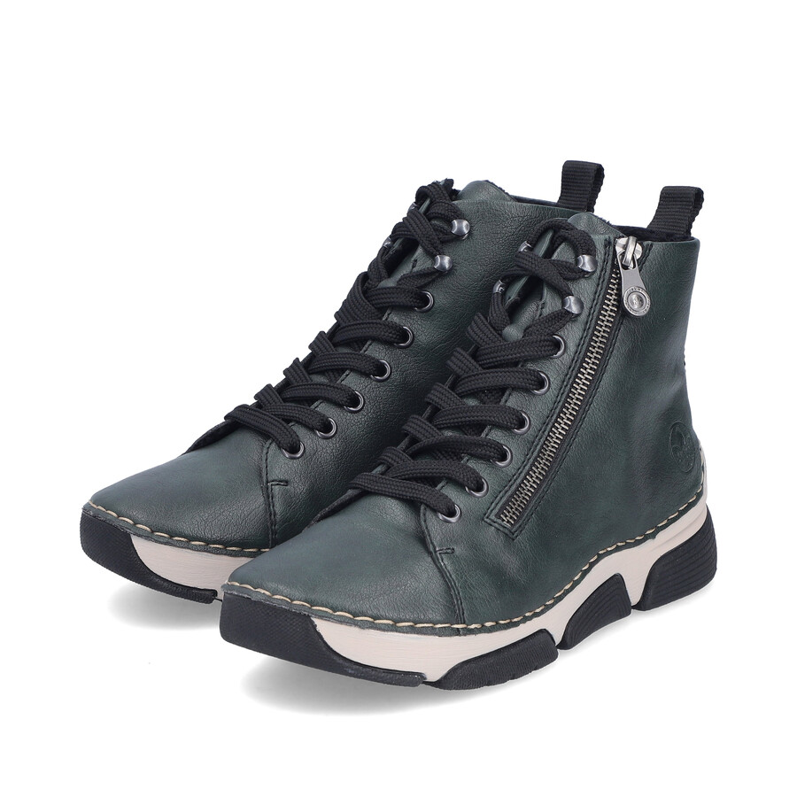 bottes vertes à fermeture éclair pour femmes rieker 45920-54