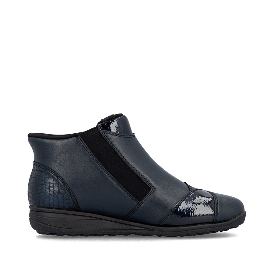 bottes bleues à fermeture éclair pour femmes rieker 47254-14