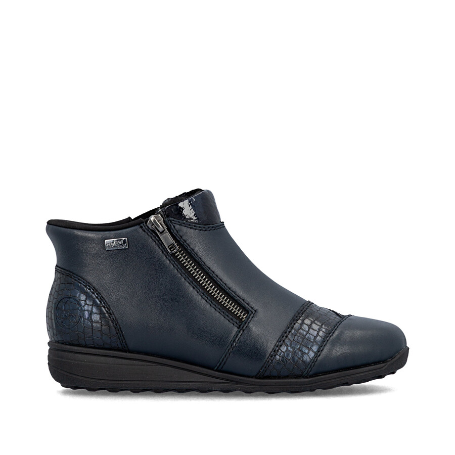 bottes bleues à fermeture éclair pour femmes rieker 47254-14