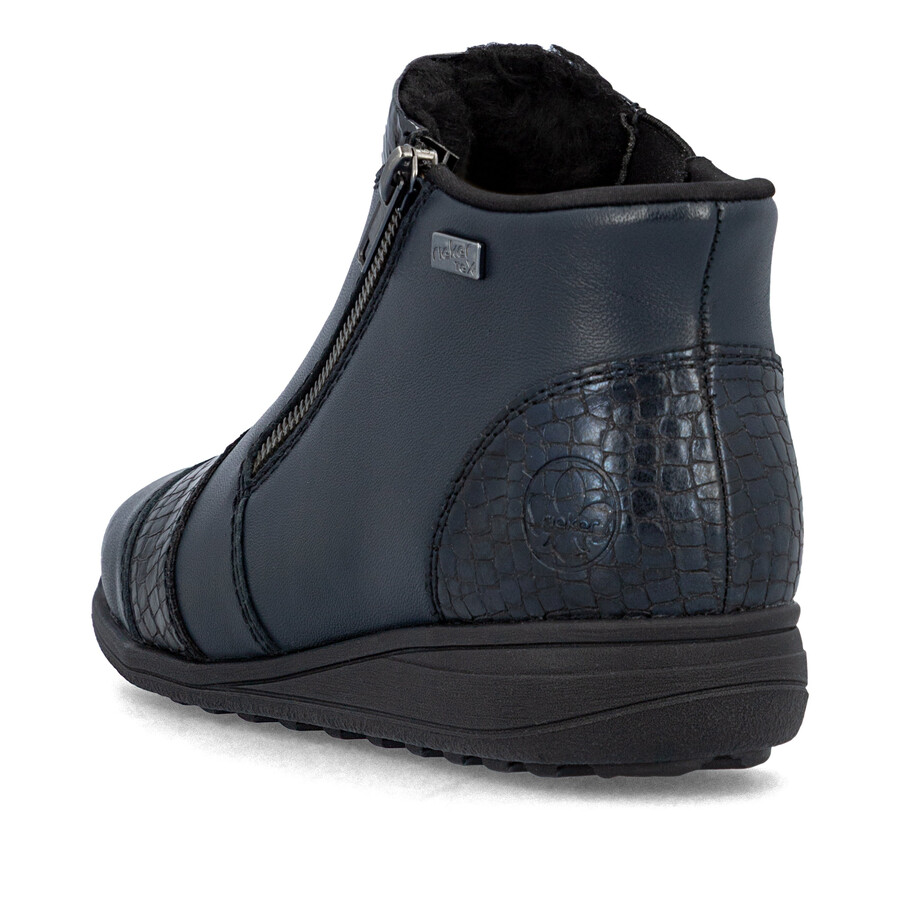 bottes bleues à fermeture éclair pour femmes rieker 47254-14