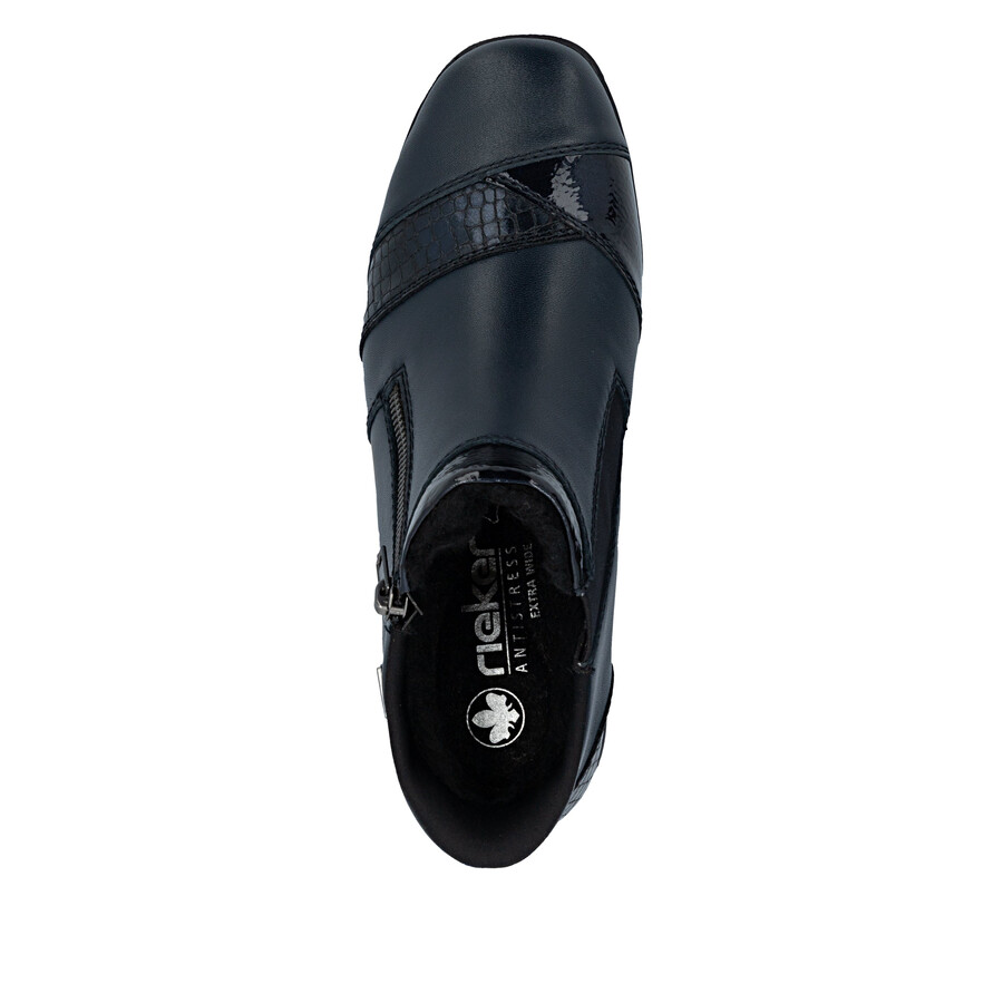bottes bleues à fermeture éclair pour femmes rieker 47254-14