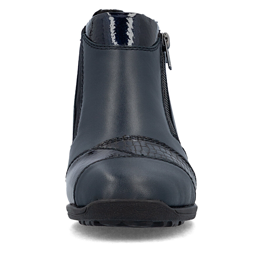 bottes bleues à fermeture éclair pour femmes rieker 47254-14