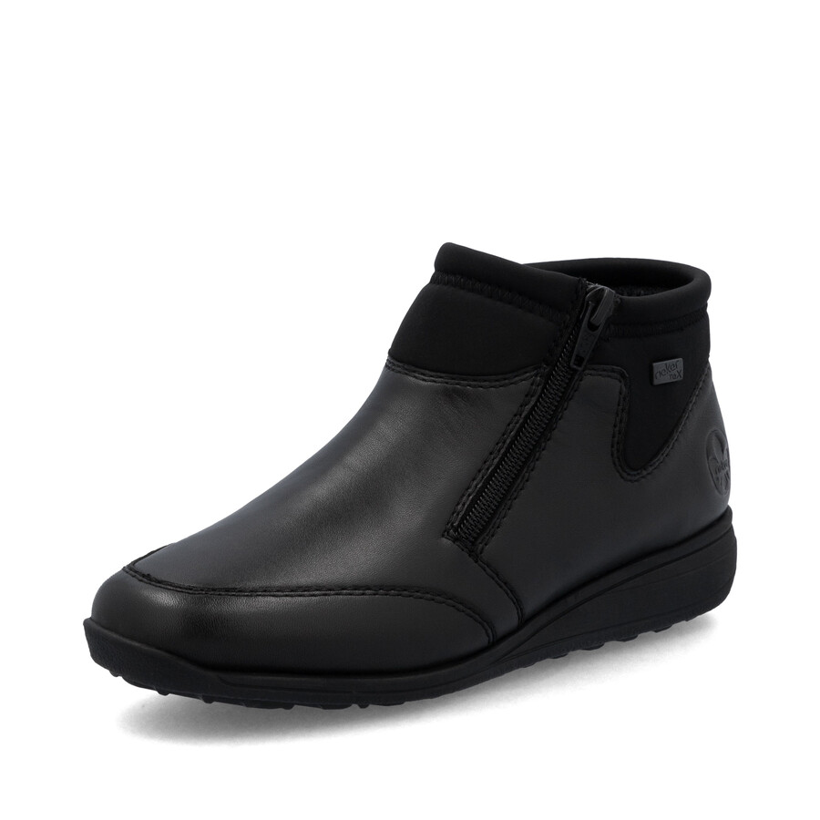 bottes noires à fermeture éclair pour femmes rieker 47270-00
