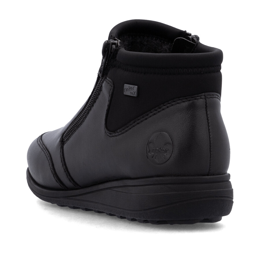 bottes noires à fermeture éclair pour femmes rieker 47270-00