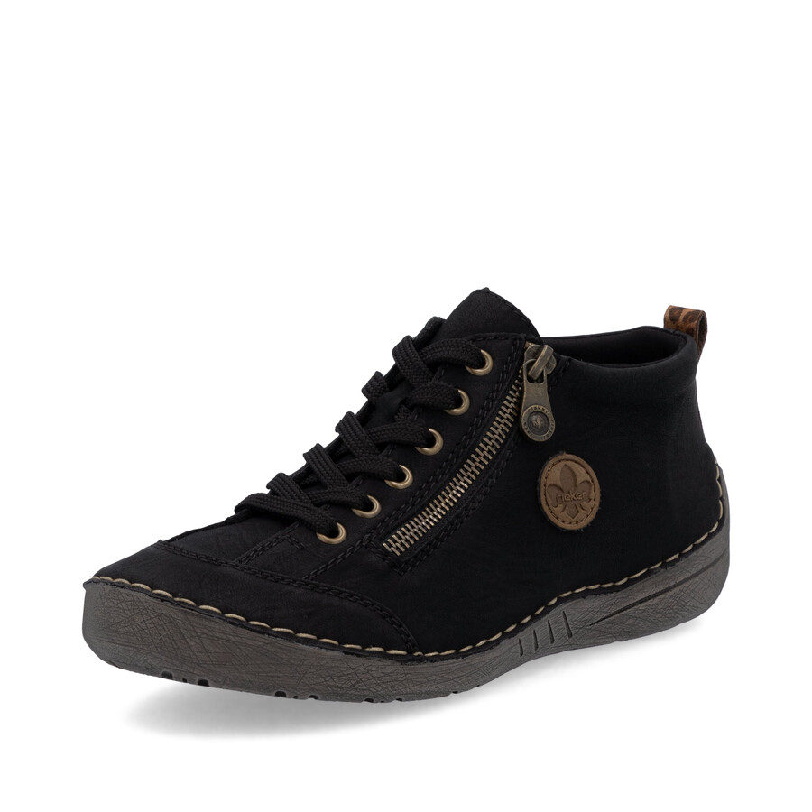 bottes noires à fermeture éclair pour femmes rieker 52514-00