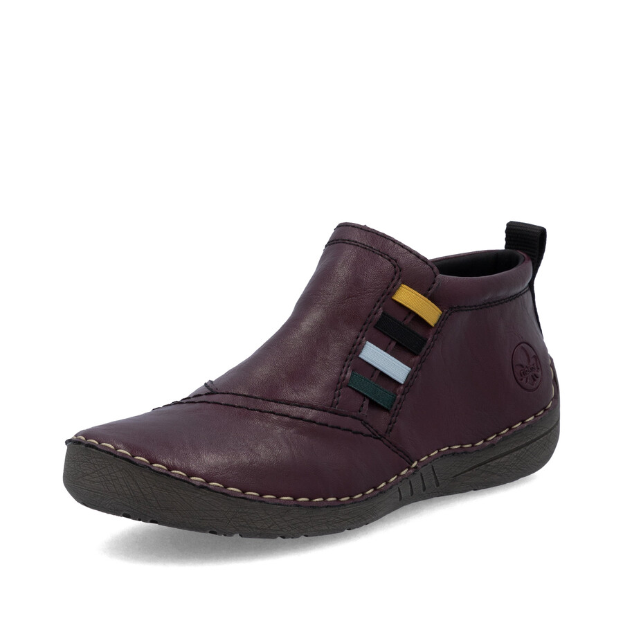 bottes rouges à fermeture éclair pour femmes rieker 52584-30