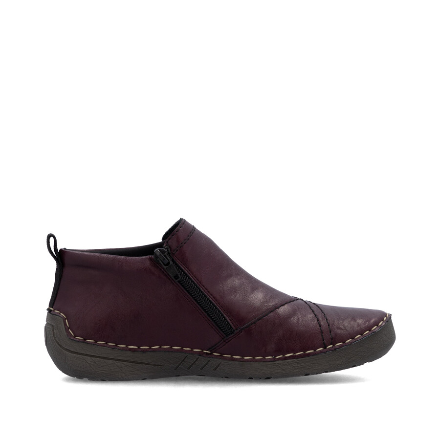 bottes rouges à fermeture éclair pour femmes rieker 52584-30
