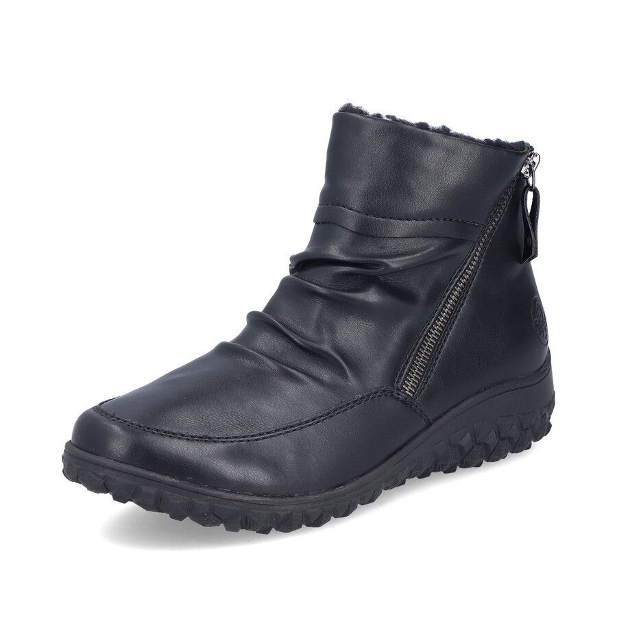 bottes noires à fermeture éclair pour femmes rieker 59585-01
