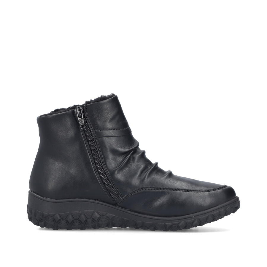 bottes noires à fermeture éclair pour femmes rieker 59585-01