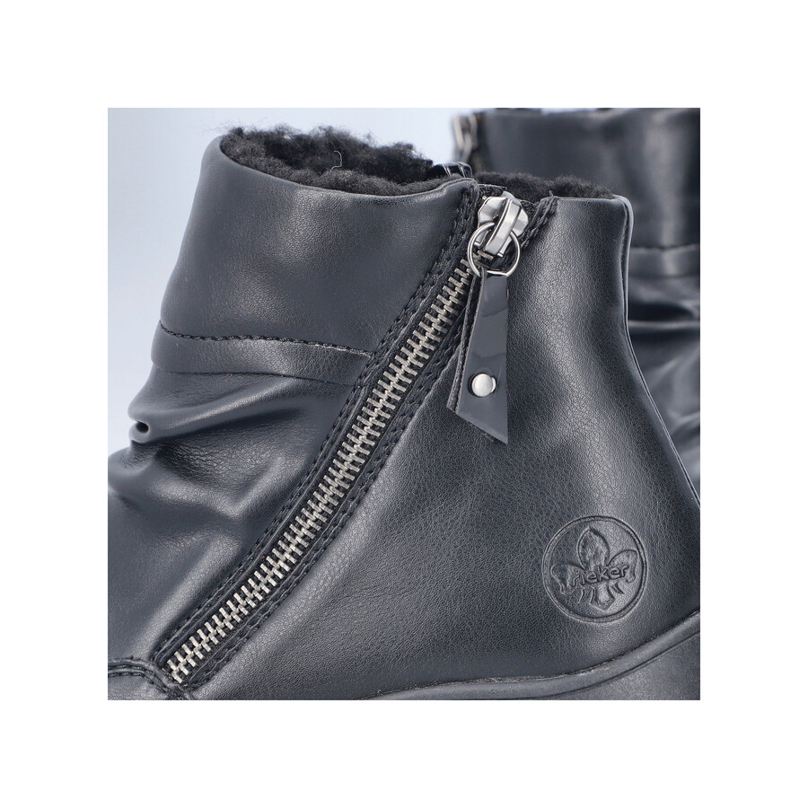 bottes noires à fermeture éclair pour femmes rieker 59585-01
