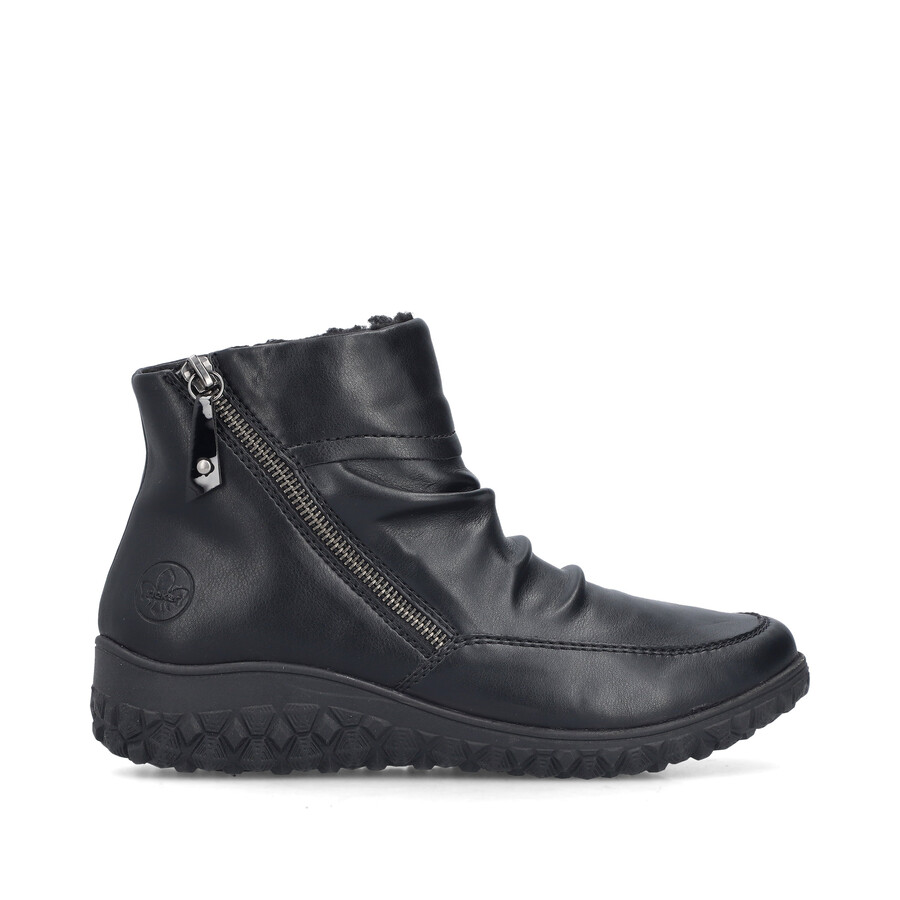 bottes noires à fermeture éclair pour femmes rieker 59585-01