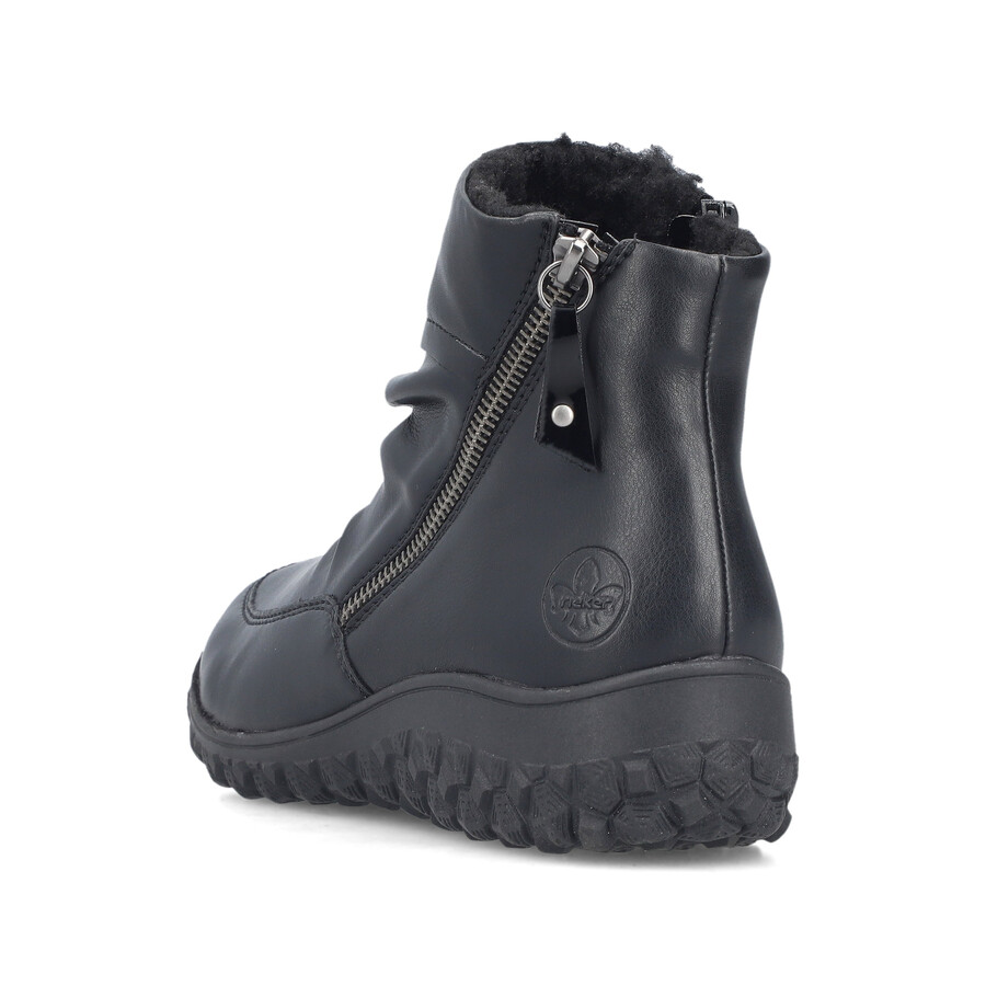 bottes noires à fermeture éclair pour femmes rieker 59585-01