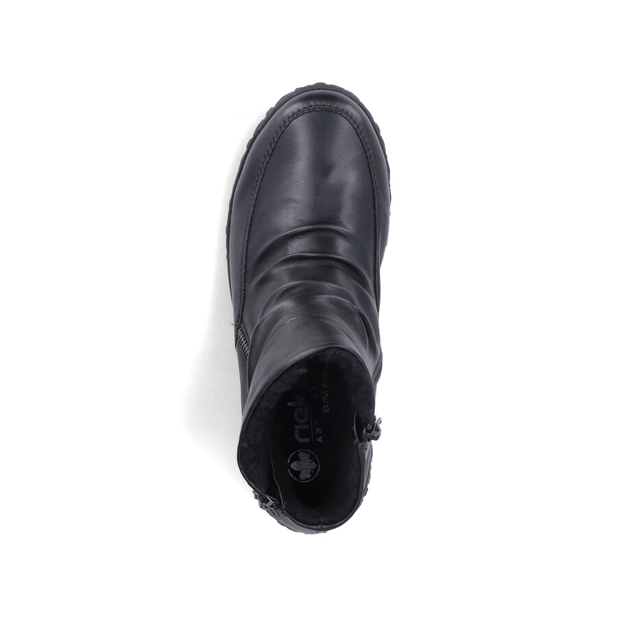 bottes noires à fermeture éclair pour femmes rieker 59585-01