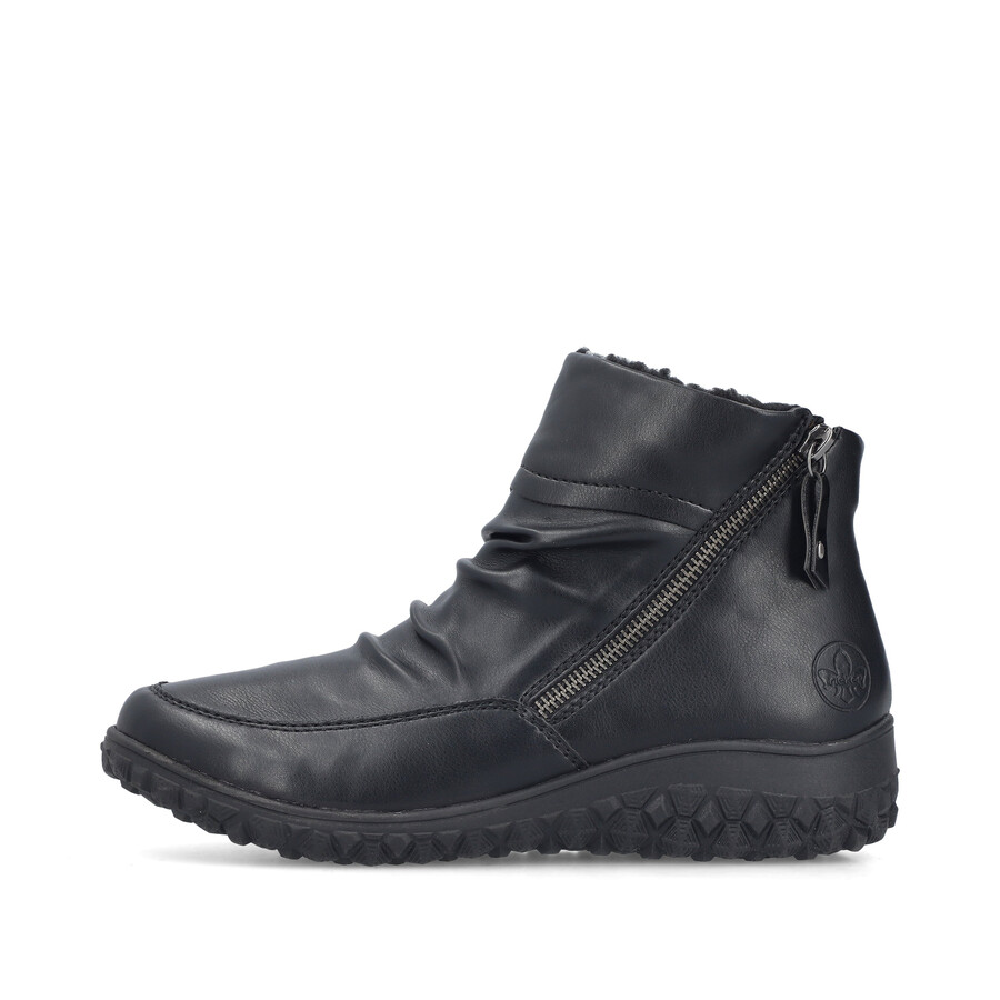 bottes noires à fermeture éclair pour femmes rieker 59585-01