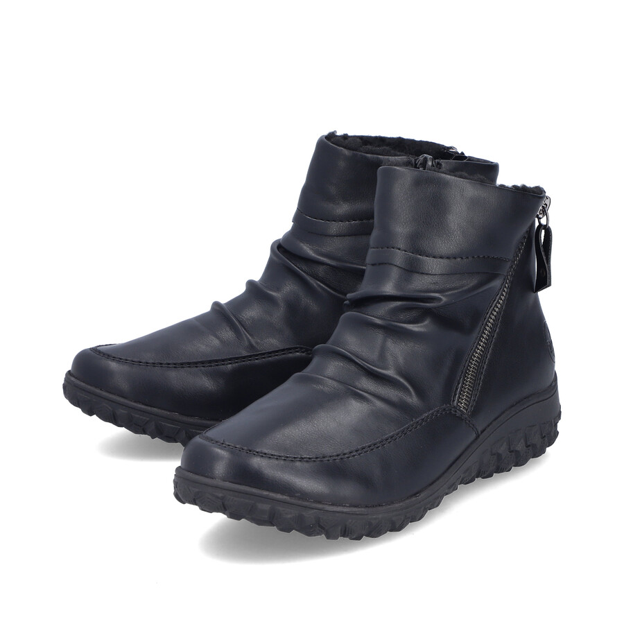 bottes noires à fermeture éclair pour femmes rieker 59585-01
