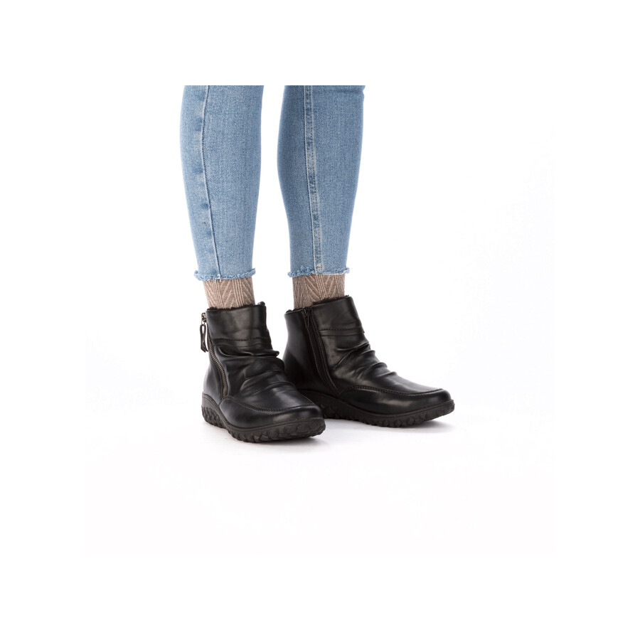 bottes noires à fermeture éclair pour femmes rieker 59585-01