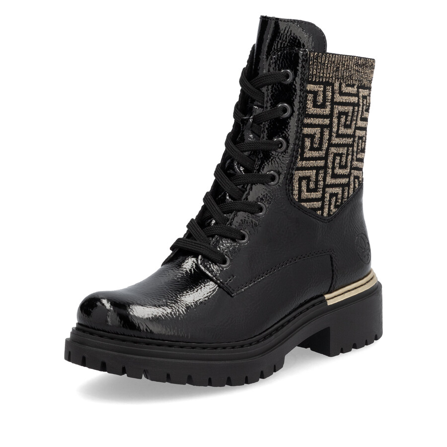 bottes noires à fermeture éclair pour femmes rieker 72607-00