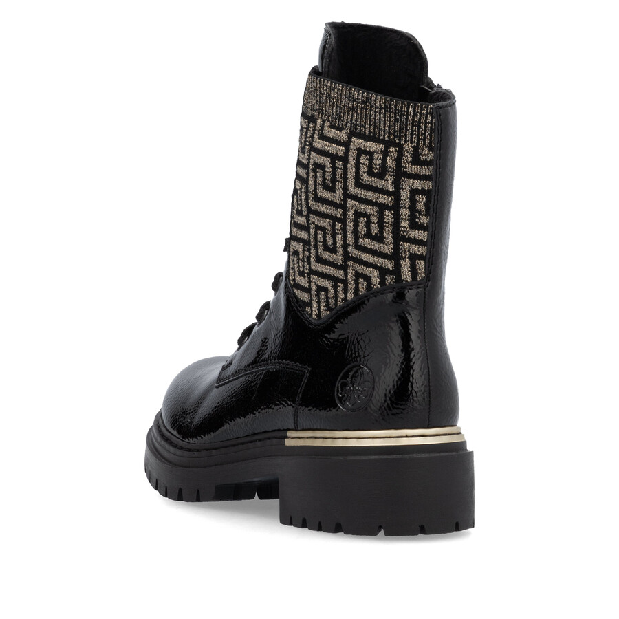 bottes noires à fermeture éclair pour femmes rieker 72607-00